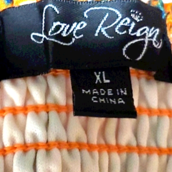 LOVE REIGN Orange Geometric Dress Cute Back Size XL - Picture 8 of 8